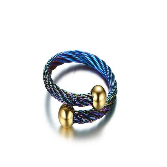 Vintage Multicolor Stainless Steel Bracelet Ring Jewelry Set Creative Gift for Women Vintage Multicolor Stainless Steel Bracelet Ring Jewelry Set Creative Gift for Women