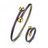 Vintage Multicolor Stainless Steel Bracelet Ring Jewelry Set Creative Gift for Women