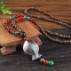 Vintage Multicolor Wood Beads Necklace Retro Long Sweater Pendant Necklace for Women Vintage Multicolor Wood Beads Necklace Retro Long Sweater Pendant Necklace for Women