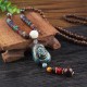 Vintage Multicolor Wood Beads Necklace Retro Long Sweater Pendant Necklace for Women Vintage Multicolor Wood Beads Necklace Retro Long Sweater Pendant Necklace for Women