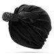 Vintage Muslim Velvet Chemotherapy Turban Hat Casual Winter Warm Beanie Cap with Bow