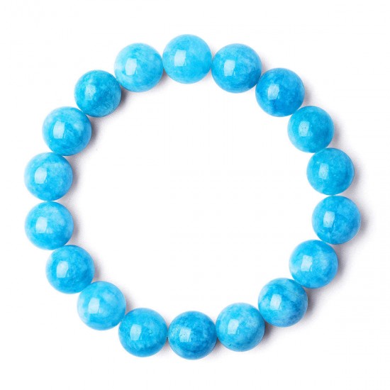 Vintage Natural Blue Bead Bracelets Gemstone Round Beads Water Pattern Bracelet