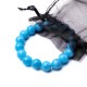 Vintage Natural Blue Bead Bracelets Gemstone Round Beads Water Pattern Bracelet