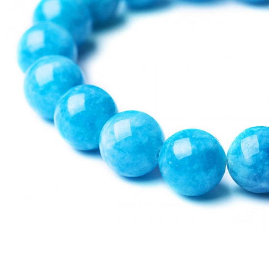 Vintage Natural Blue Bead Bracelets Gemstone Round Beads Water Pattern Bracelet