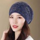 Vintage Polyester Breathable Beanie Cap Women Earmuffs Flexible Turban Cap