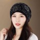 Vintage Polyester Breathable Beanie Cap Women Earmuffs Flexible Turban Cap