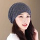 Vintage Polyester Breathable Beanie Cap Women Earmuffs Flexible Turban Cap