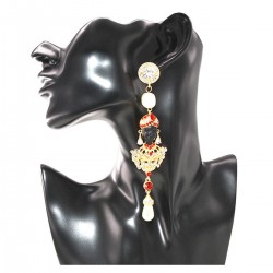 Vintage Rhinestone Alloy Crystal Ear Drop Earring  Bride Long Section Earring Wedding Jewelry