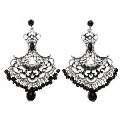 Vintage Rhinestone Crystal Hollow Beads Tassel Earrings Ear Drops