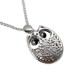 Vintage Rhinestone Hollow Beads Eyes Owl Sweater Pendant Necklace