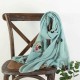 Vintage Summer Women Linen Floral Printting Embroidery Scarf Outdoor Travel Flower Shawl