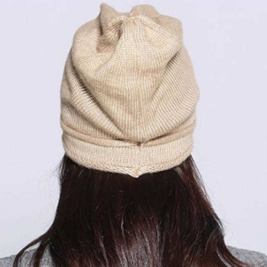 Vintage Winter Thicken Knit Beanie Hat Men Women Earmuffs Ski Flexible Skull Cap