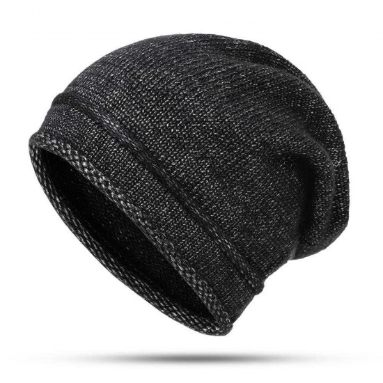 Vintage Winter Thicken Knit Beanie Hat Men Women Earmuffs Ski Flexible Skull Cap