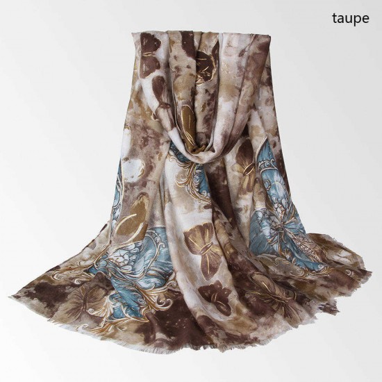 Vintage Women Vintage Lightweight Floral Print Scarf Large Size Flower Shawl Vintage Women Vintage Lightweight Floral Print Scarf Large Size Flower Shawl