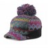 Vintage Women Winter Ethnic Knitted Hat Outdoor Thicken Earmuffs Foldable Baseball Cap