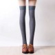 Vintage Women Winter Warm Stripes Cotton Silk Socks Extra Long Over Knee Thigh High Stockings Sock