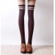 Vintage Women Winter Warm Stripes Cotton Silk Socks Extra Long Over Knee Thigh High Stockings Sock