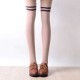 Vintage Women Winter Warm Stripes Cotton Silk Socks Extra Long Over Knee Thigh High Stockings Sock