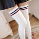 Vintage Women Winter Warm Stripes Cotton Silk Socks Extra Long Over Knee Thigh High Stockings Sock