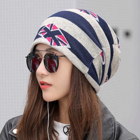 Vintage Womens  Earmuffs Multi-purpose Beanie Cap Scarf Outdoor Double Layers Skullcap