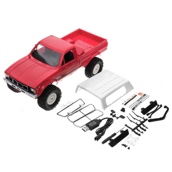 WPL C24 1/16 RTR 4WD 2.4G Military Truck Buggy Crawler Off Road RC Car 2CH Toy