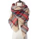 Warm Plaid Tassel Hem Soft Wrap Scarf