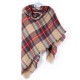 Warm Plaid Tassel Hem Soft Wrap Scarf