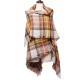 Warm Plaid Tassel Hem Soft Wrap Scarf