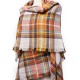 Warm Plaid Tassel Hem Soft Wrap Scarf