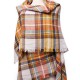 Warm Plaid Tassel Hem Soft Wrap Scarf