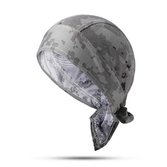 Wicking Camouflage Printting Cycling Headband Outdoor Sport Running Bandana Beanie Skull Cap