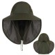 Wide Nylon Waterproof Bucket Hat Sunscreen UV Protection Fishing Hat with Neck & Face Flap Cover Cap