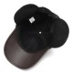 Winter Artificial Leather Cotton Lining Letter Badge Dad Hat Outdoor Adjustable Baseball Cap