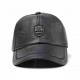 Winter Artificial Leather Cotton Lining Letter Badge Dad Hat Outdoor Adjustable Baseball Cap