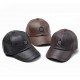 Winter Artificial Leather Cotton Lining Letter Badge Dad Hat Outdoor Adjustable Baseball Cap