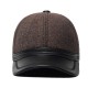 Winter Cotton Artificial Leather Middle-Aged Baseball Cap Outdoor Warm Earmuffs Dad Hat