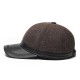 Winter Cotton Artificial Leather Middle-Aged Baseball Cap Outdoor Warm Earmuffs Dad Hat