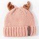 Winter Cute Antler Plus Velvet Thick Warm Earmuffs Knit Hat Christmas Cashmere Beanie Cap