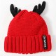 Winter Cute Antler Plus Velvet Thick Warm Earmuffs Knit Hat Christmas Cashmere Beanie Cap