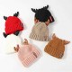 Winter Cute Antler Plus Velvet Thick Warm Earmuffs Knit Hat Christmas Cashmere Beanie Cap