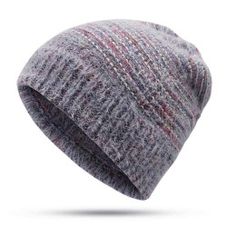 Winter Men Women Imitation Velvet Pullover Knitted Cap Outdoor Thicken Ear Protector Beanie Hat