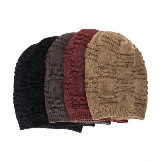 Winter Plus Velvet Thicken Hedging Cap Double Layers Earmuffs Knitted Beanie Hat