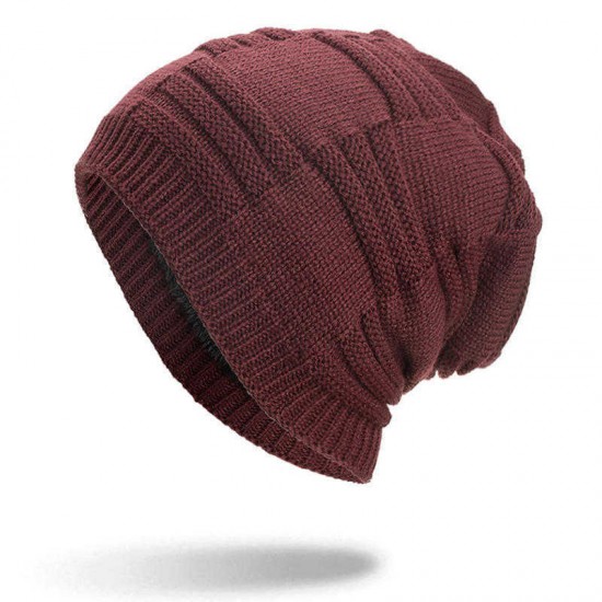 Winter Plus Velvet Thicken Hedging Cap Double Layers Earmuffs Knitted Beanie Hat