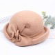 Winter Pure Wool Felt Fedora Jazz Hat Bowknot Derby Elegant Casual Bowler For Ladies