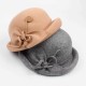 Winter Pure Wool Felt Fedora Jazz Hat Bowknot Derby Elegant Casual Bowler For Ladies