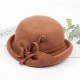 Winter Pure Wool Felt Fedora Jazz Hat Bowknot Derby Elegant Casual Bowler For Ladies