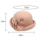 Winter Pure Wool Felt Fedora Jazz Hat Bowknot Derby Elegant Casual Bowler For Ladies