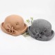 Winter Pure Wool Felt Fedora Jazz Hat Bowknot Derby Elegant Casual Bowler For Ladies