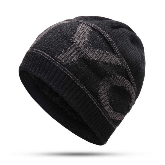 Winter Ski Thicken Plush Earmuffs Knit Beanie Cap Outdoor Windproof Skullcap