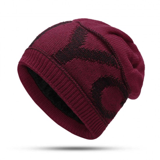 Winter Ski Thicken Plush Earmuffs Knit Beanie Cap Outdoor Windproof Skullcap